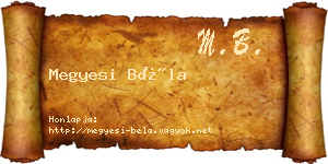 Megyesi Béla névjegykártya