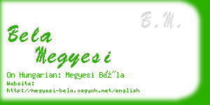 bela megyesi business card